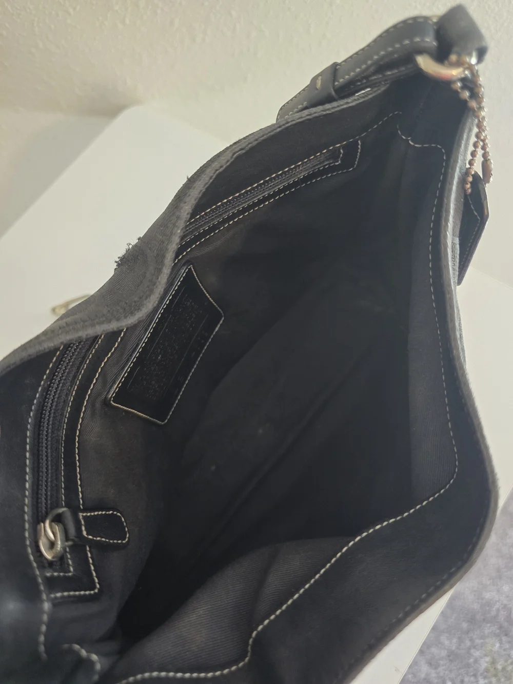 Coach Black Signature Canvas Shoulder Bag